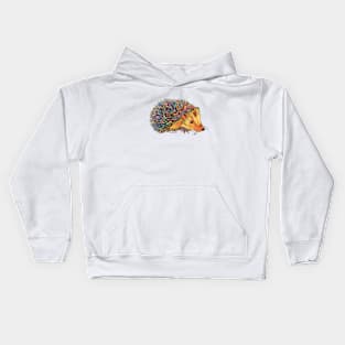 Rainbow Hedgehog-yellow Kids Hoodie